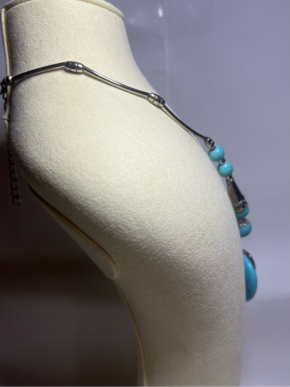 Turquoise Heart Pendant Necklace with sterling  silver - Picture 3 of 3